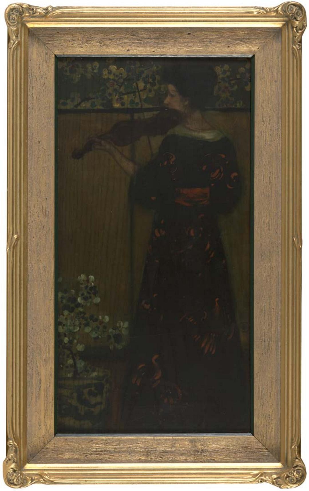 Slider: UV, (Woman playing a violin) late 19th century ATKINS, Edward M.