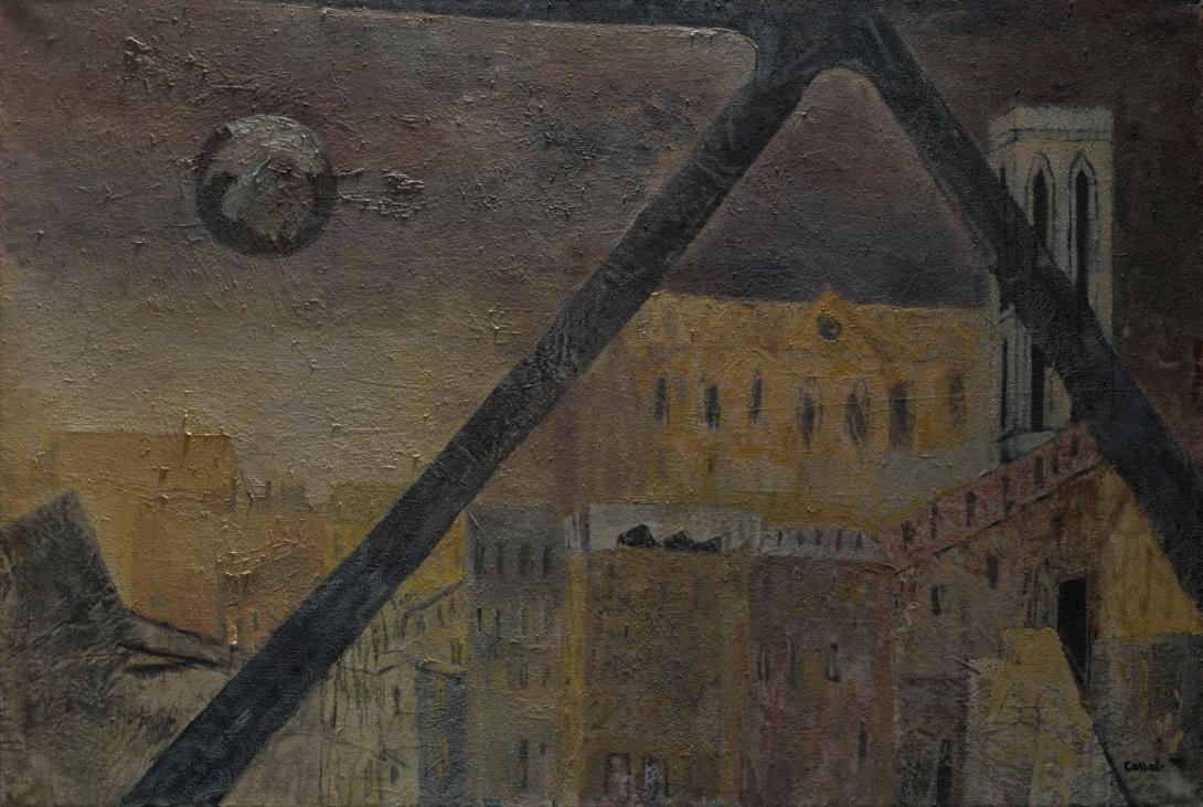 Slider: Raking light, View from Pompidou at Cathedral 1990 CASSAB, Judy
