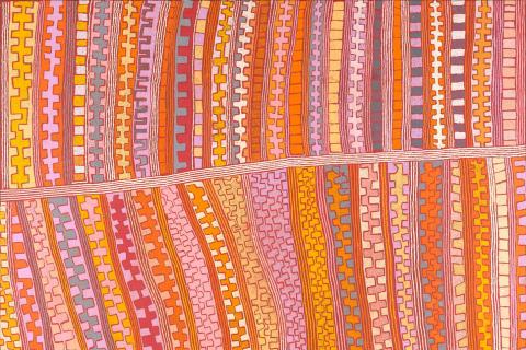 Patrick Tjungurrayi / Pintupi/Kukatja people / Australia c.1940–2017 / Untitled (Ngaru) (detail) 2009 / Purchased 2020. Queensland Art Gallery | Gallery of Modern Art Foundation / © Estate of Patrick Tjungurrayi/Licensed by Aboriginal Artists Agency