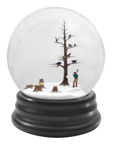 Artwork Traveler 306 this artwork made of Snow globe