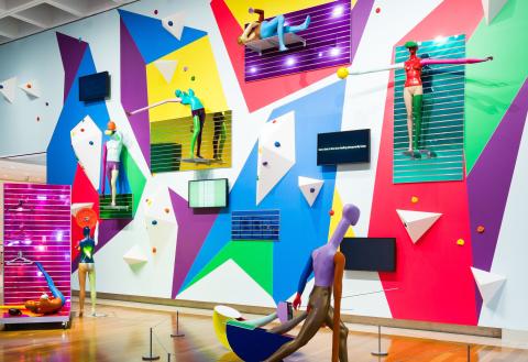 Justene Williams / Installation view of The Vertigoats 2021 / Mixed media / Purchased 2021 with funds from the Contemporary Patrons through the QAGOMA Foundation / © Justene Williams/Copyright Agency / Photograph: QAGOMA