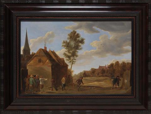 Artwork An archery match this artwork made of Oil on oak panel, created in 1850-01-01
