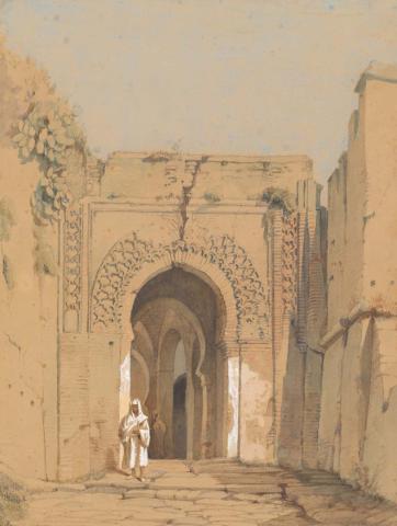 Artwork Moorish gateway this artwork made of Watercolour over pencil on wove paper mounted on cardboard