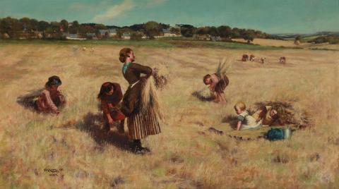 Artwork Gleaners this artwork made of Oil on canvas, created in 1883-01-01