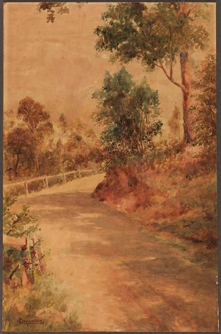 Artwork When lengthening shadows fall this artwork made of Watercolour, created in 1902-01-01