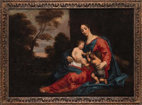 Artwork The Madonna, Christ and St John this artwork made of Oil on canvas, created in 1630-01-01