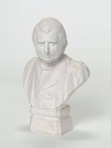 Artwork Portrait bust of John Ruskin this artwork made of Plaster, created in 1877-01-01