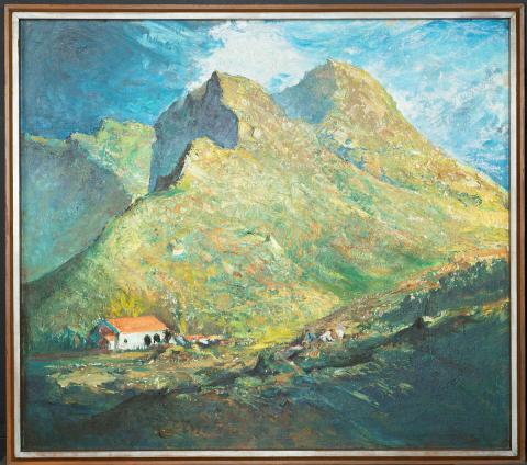 Artwork The everlasting hills this artwork made of Oil on canvas, created in 1929-01-01