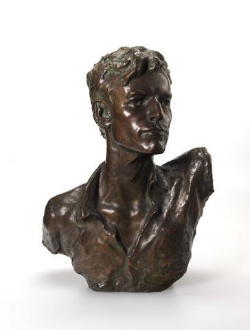 Artwork Bust, Captain Hugh Knyvett this artwork made of Bronze, created in 1918-01-01
