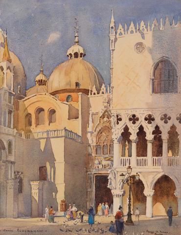 Artwork Palace of the Doges, Venice this artwork made of Watercolour over pencil