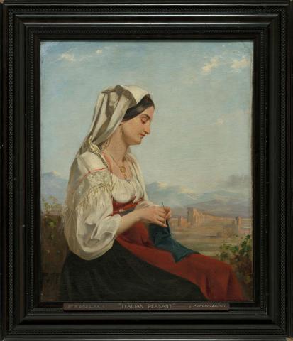 Artwork Italian peasant this artwork made of Oil on canvas, created in 1840-01-01