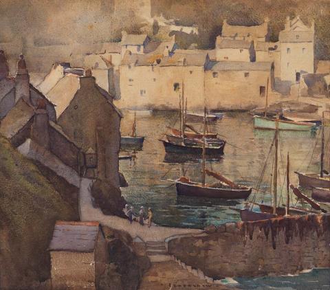 Artwork Polperro this artwork made of Watercolour and gouache over pencil on thick wove paper, created in 1926-01-01