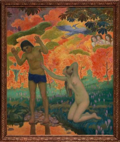 Artwork Echo and Narcissus this artwork made of Oil on canvas, created in 1912-01-01