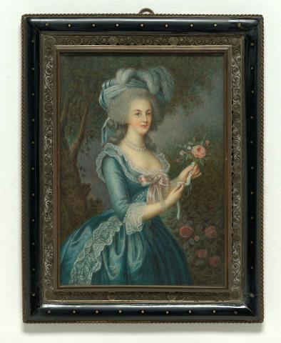 Artwork Marie-Antoinette of Austria, Queen of France this artwork made of Oil on ivory, created in 1948-01-01