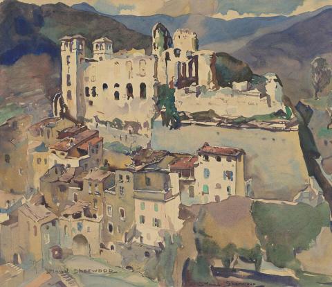 Artwork The Doria Castle, Italy this artwork made of Watercolour and gouache over pencil on wove paper, created in 1926-01-01