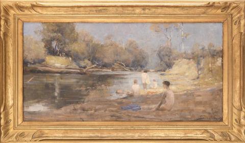Artwork The bathers this artwork made of Oil on canvas, created in 1891-01-01
