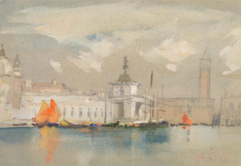Artwork Docana, Venice (after Turner) this artwork made of Watercolour over pencil on grey wove paper