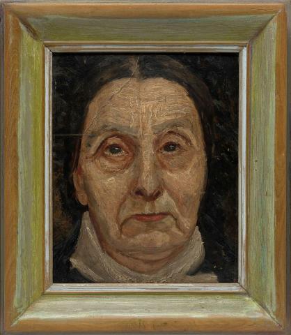 Artwork The artist's mother this artwork made of Oil on composition board, created in 1877-01-01