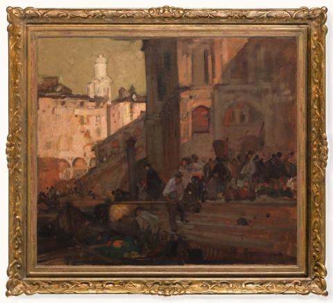 Artwork Venice: The Rialto this artwork made of Oil on canvas, created in 1909-01-01