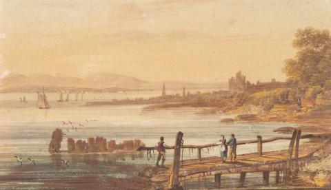Artwork Isle of Waters this artwork made of Watercolour over pencil on wove paper, created in 1789-01-01
