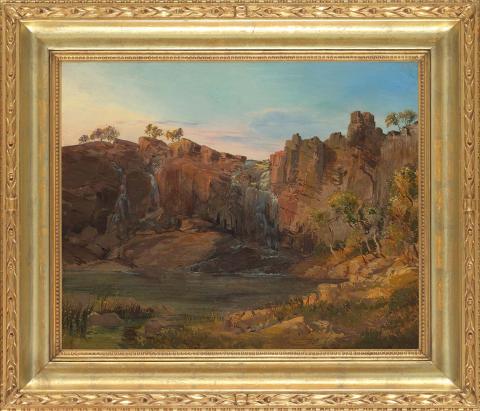 Artwork (In the Grampians) this artwork made of Oil on canvas, created in 1860-01-01