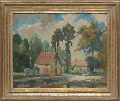 Artwork Farmhouse I this artwork made of Oil on canvas on cardboard, created in 1890-01-01