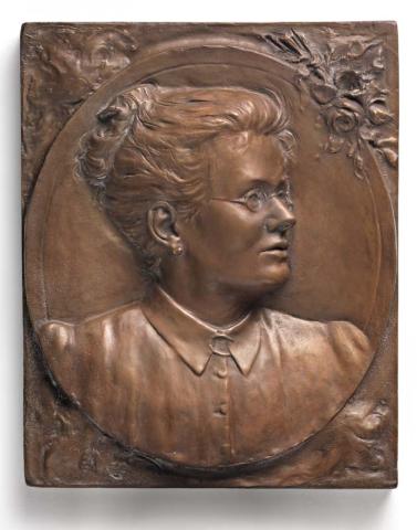 Artwork Mrs Tom Roberts (Lillie, 1860-1928, the artist's wife) this artwork made of Bronze bas relief, created in 1905-01-01