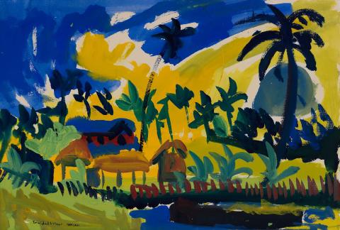 Artwork Trinidad village this artwork made of Gouache on wove paper, created in 1961-01-01