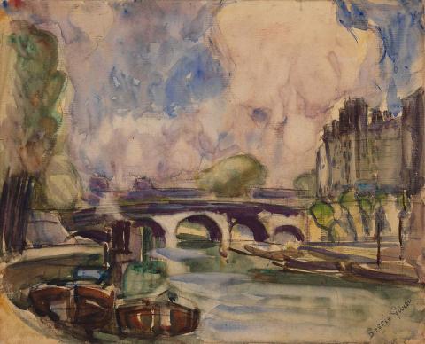 Artwork Pont Neuf this artwork made of Watercolour over pencil, created in 1937-01-01