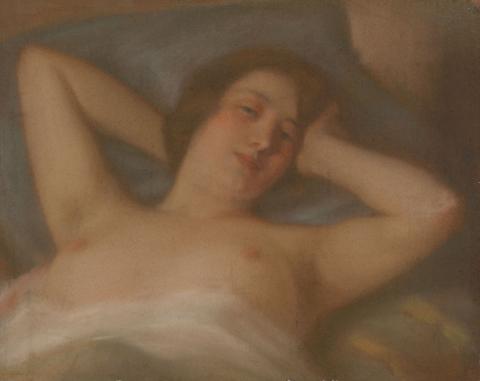 Artwork Reclining nude this artwork made of Pastel on cardboard laid down on composition board, created in 1922-01-01