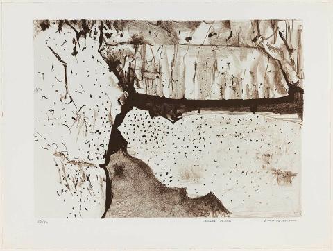 Artwork Chalk Creek (from 'Fred Williams lithographs 1976-1978' portfolio) this artwork made of Lithograph on Arches 270gsm paper, created in 1976-01-01