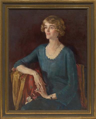 Artwork Portrait of Mrs Ernest Watt this artwork made of Oil on canvas, created in 1922-01-01