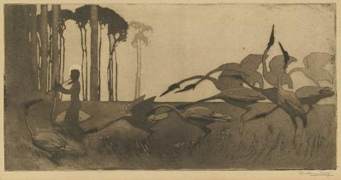 Artwork Spirit of the Plains this artwork made of Aquatint on cream laid paper, created in 1913-01-01