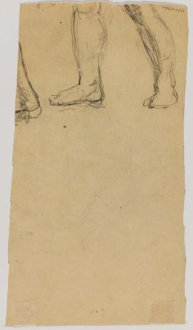 Artwork Untitled (sketch of legs) this artwork made of Pencil on thick cream wove paper, created in 1920-01-01