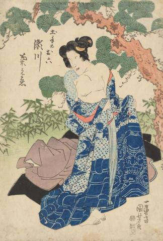 Artwork The actor Segawa Kikunojo this artwork made of Colour woodblock print on cream laid Oriental paper, created in 1831-01-01