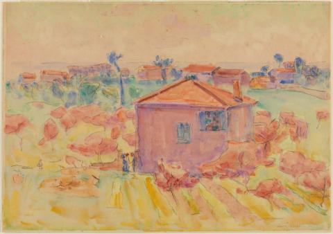 Artwork Spring sunlight - French Riviera this artwork made of Pencil and watercolour on wove paper, created in 1921-01-01