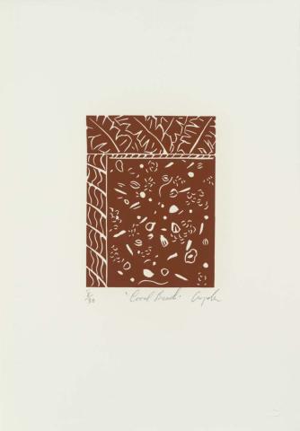 Artwork Coral beach (from 'The spirit from the sea' portfolio) this artwork made of Linocut