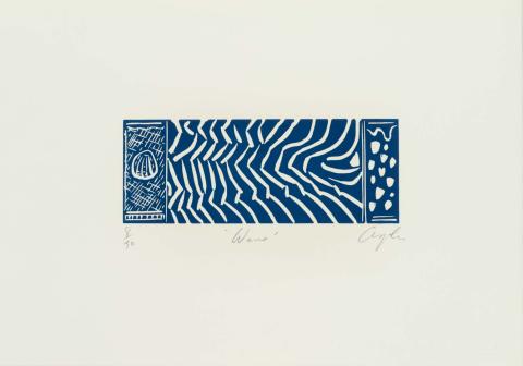 Artwork Wave (from 'The spirit from the sea' portfolio) this artwork made of Linocut on paper, created in 1981-01-01