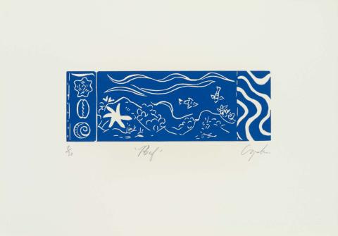 Artwork Reef (from 'The spirit from the sea' portfolio) this artwork made of Linocut on paper, created in 1981-01-01