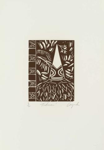 Artwork Tubuan (from 'The spirit from the sea' portfolio) this artwork made of Linocut on paper, created in 1981-01-01