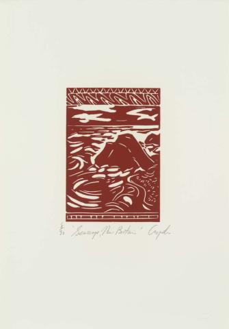 Artwork Seascape, New Britain (from 'The spirit from the sea' portfolio) this artwork made of Linocut on paper, created in 1981-01-01