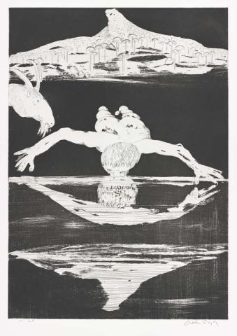 Artwork (Untitled) (from 'Narcissus suite' portfolio) this artwork made of Etching on paper, created in 1984-01-01