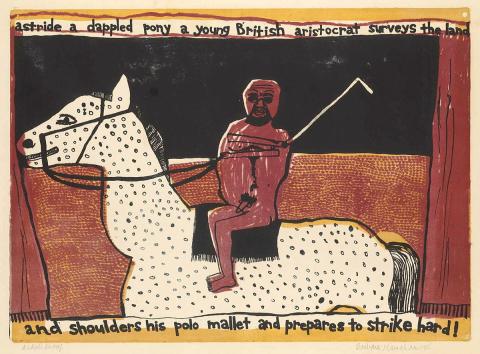 Artwork British aristocrat this artwork made of Colour lithograph on white paper, created in 1965-01-01