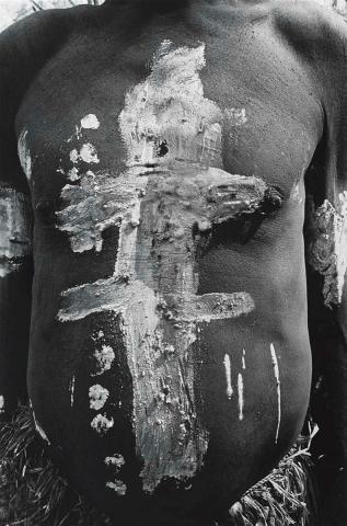 Artwork Man's body, Laura Dance Festival, Cape York (from 'Journeys north' portfolio) this artwork made of Gelatin silver photograph on paper, created in 1986-01-01