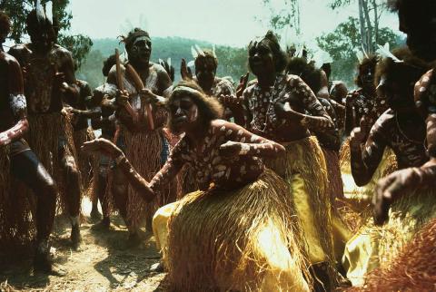 Artwork Aboriginal and Islander Dance Festival, Laura, Cape York (from 'Journeys north' portfolio) this artwork made of Direct positive colour photograph on paper, created in 1986-01-01