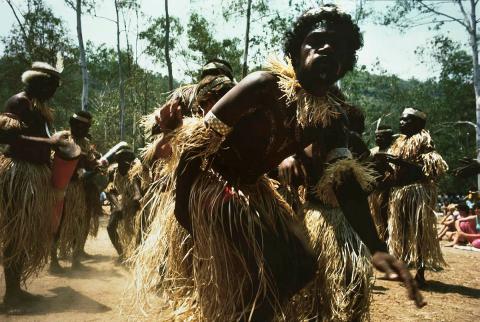 Artwork Aboriginal and Islander Dance Festival, Laura, Cape York (from 'Journeys north' portfolio) this artwork made of Direct positive colour photograph on paper, created in 1986-01-01