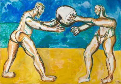 Artwork Bathers this artwork made of Oil on canvas, created in 1987-01-01