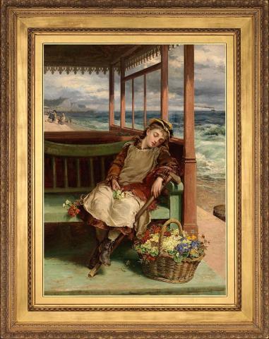 Artwork Weary:  An episode at St Leonards this artwork made of Oil on canvas, created in 1878-01-01