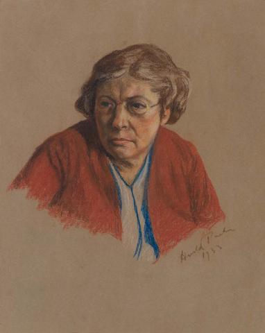 Artwork Portrait of Janet Parker (wife of the artist) this artwork made of Pastel on paper, created in 1933-01-01