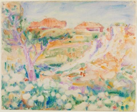 Artwork Quarry, Jew Lizard Gully [Sydney] this artwork made of Watercolour on paper, created in 1925-01-01